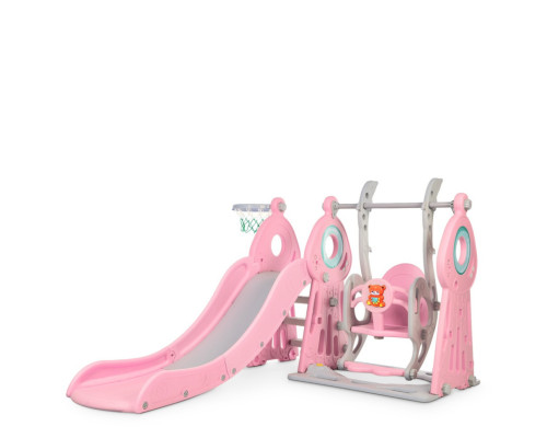 Дитяча гірка-гойдалка WM19011-8 пластик, з баскетбольним кільцем