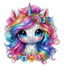 Фігурний пазл з дерева "Єдиноріг" PZ009-A3C-AC розмір А3, картонна коробка