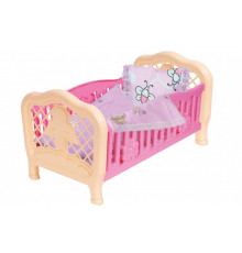 Ліжечко для ляльки 4494TXK з постільною білизною  Рожевий