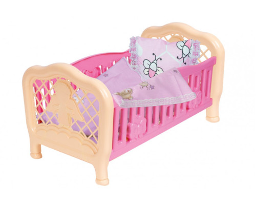 Ліжечко для ляльки 4494TXK з постільною білизною  Рожевий