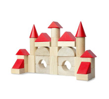 Дерев'яний конструктор "Червоні шпичаки" 900743, 31 деталь