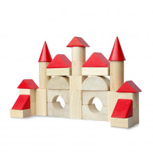 Дерев'яний конструктор "Червоні шпичаки" 900743, 31 деталь