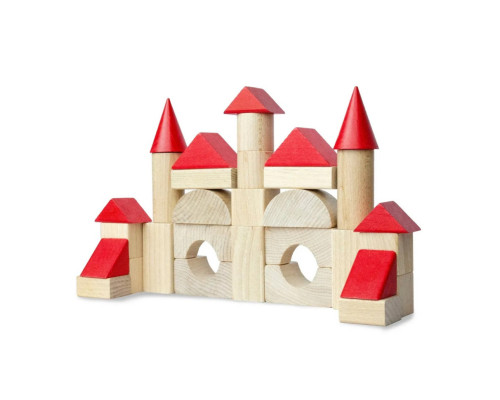 Деревянный конструктор "Красные колья" 900743, 31 деталь