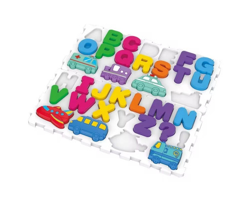 Розвиваюча гра "Логіка-вкладиш 4 в 1" DF80 цифри, букви, фігури, транспорт