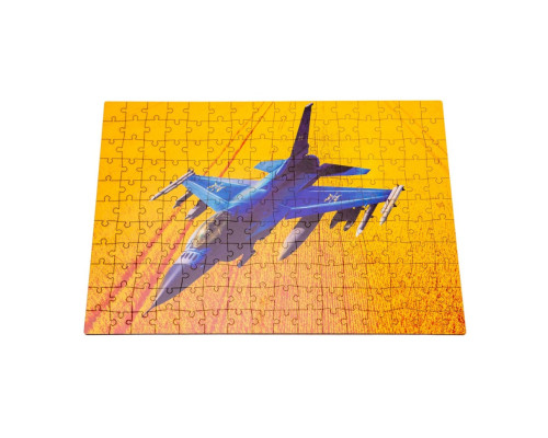Фигурный деревянный пазл A3 "F16 Fighting Falcon" PuzA3-02023, 176 элементов
