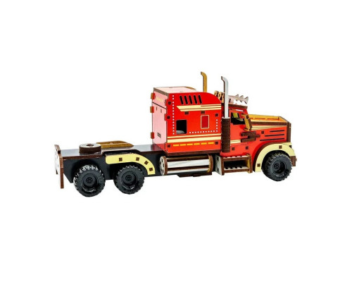 Детский деревянный 3D конструктор "Фура с прицепом" Puz-00952, 206 деталей