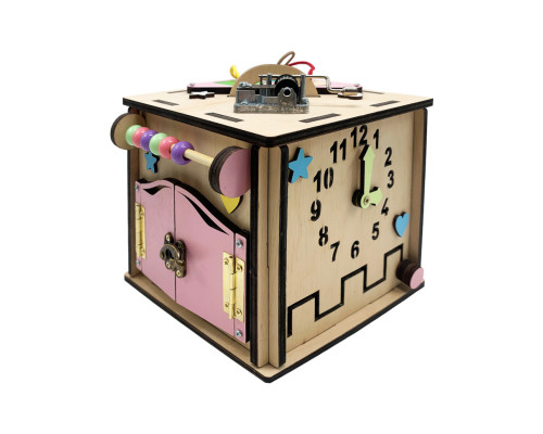 Розвиваюча іграшка Бізикуб Temple Group TG774136 15х15х15 см Натуральний