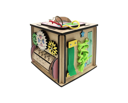 Розвиваюча іграшка Бізикуб Temple Group TG774136 15х15х15 см Натуральний