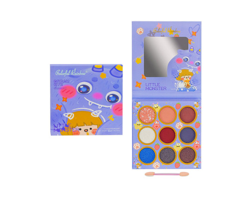 Детская палетка теней для век 2776/7/8/9, 9 цветов, аппликатор