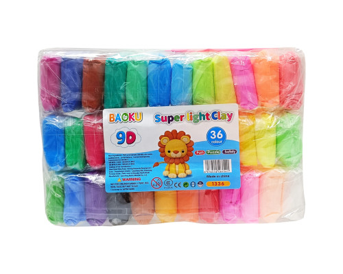 Набір для ліплення з повітряним пластиліном BK-1336, 36 кольорів