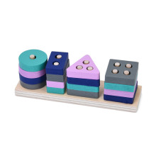 Детская деревянная игрушка-сортер "Геометрика" MD 0144, 16 деталей, 13х4х3,5 см