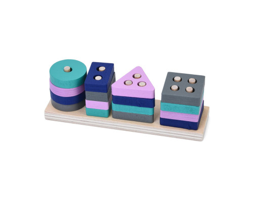 Детская деревянная игрушка-сортер "Геометрика" MD 0144, 16 деталей, 13х4х3,5 см