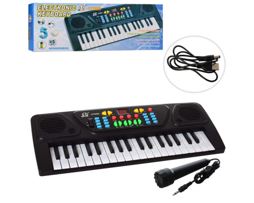 Синтезатор іграшковий MQ-3768D 43 см, 37 клавіш, від USB, мікрофон