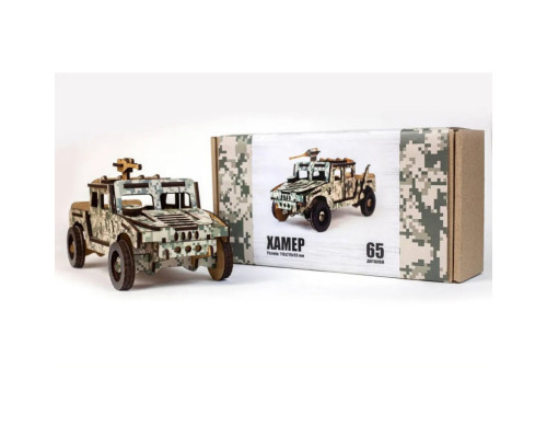 Деревянный 3D конструктор Хамер 65-00743, 65 деталей