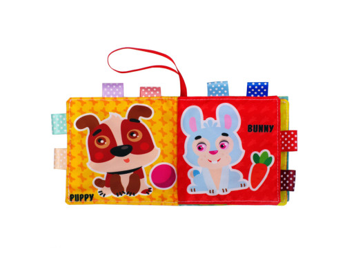 Развивающая  мягкая книга "Котик Мяу- Мяу " 823444, 8 рисунков