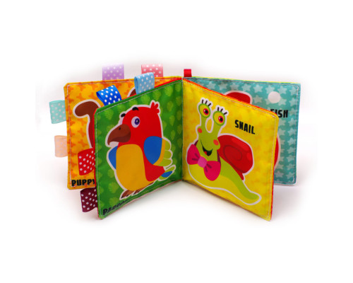 Развивающая  мягкая книга "Котик Мяу- Мяу " 823444, 8 рисунков