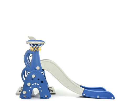 Дитяча гірка-гойдалка WM19083A-4 пластик, з баскетбольним кільцем