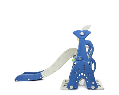 Дитяча гірка-гойдалка WM19083A-4 пластик, з баскетбольним кільцем