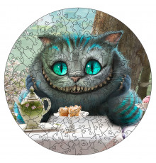 Фігурний пазл з дерева "Аліса Чеширський кіт"  PZ010-A4C-AC 75-125 деталей, розмір А4, картонна коробка