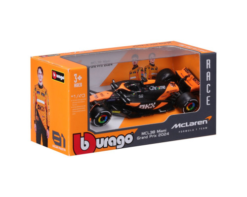 Автомодель MCLAREN F1 MCL38 (2024) Bburago 18-38214 масштаб 1:43