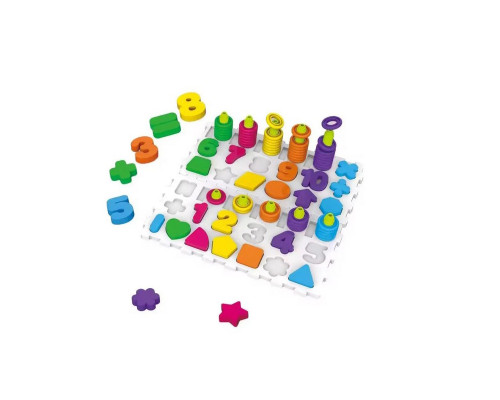 Розвиваюча гра "Логіка-вкладиш 2 в 1" DF78 цифри, букви, фігури