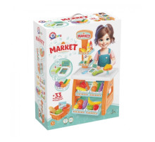 Игровой детский набор "Маркет" 0730TXK прилавок с полками, корзина, разные продукты