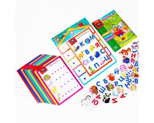 Детская настольная игра "Азбука с магнитной доской" VT5412-01 буквы на магнитах