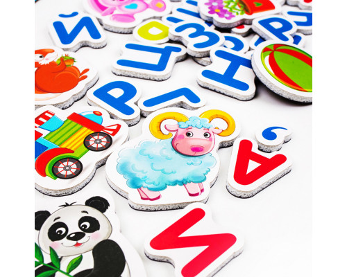 Детская настольная игра "Азбука с магнитной доской" VT5412-01 буквы на магнитах