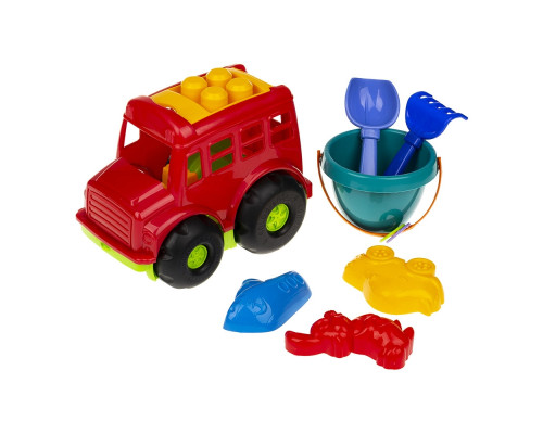 Пісочний набір Автобус "Бусик" №3 Colorplast 0107  Червоний