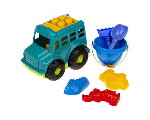 Пісочний набір Автобус "Бусик" №3 Colorplast 0107  Зелений