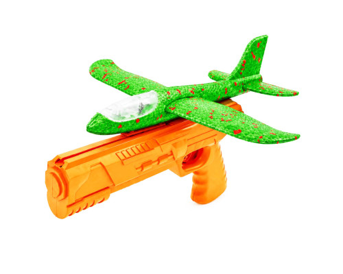 Ігровий набір Літак на запуску TD202375(Green-Orange) 23 см, зі світлом