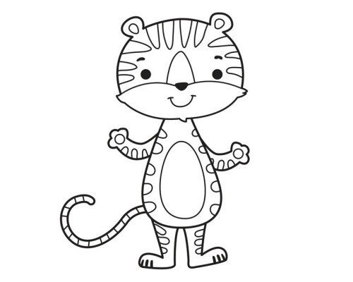 Детская раскраска для малышей "Тигр" 403457, 8 страниц