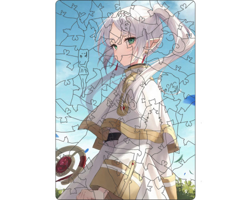 Фигурный пазл из дерева "Фрирен" PZ011-A4C-AC 75-125 деталей, размер А4