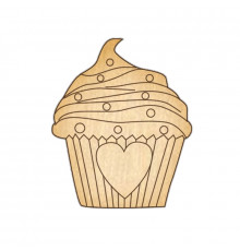 Заготовка брошки для розфарбовування "Кекс з любов'ю" FDZB-052