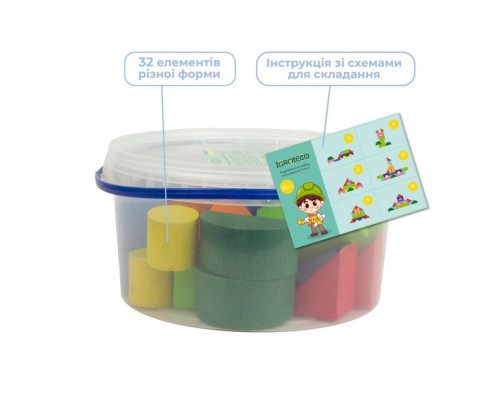 Деревянный конструктор "Строительный набор" 900750, 32 детали