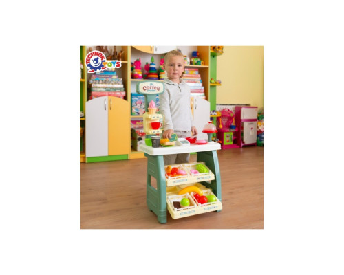 Игровой детский набор "Кофейня" 9765TXK прилавок с полками, игрушечные сладости