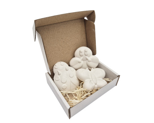 Гіпсові фігурки для декорування "Чарівні комахи" gips005, 3 фігурки