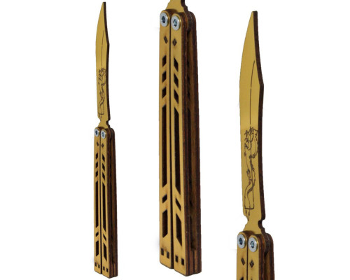 Нож деревянный сувенирный "SO-2 БАБОЧКА LEGASY ЗОЛОТО" SO2BAL-G