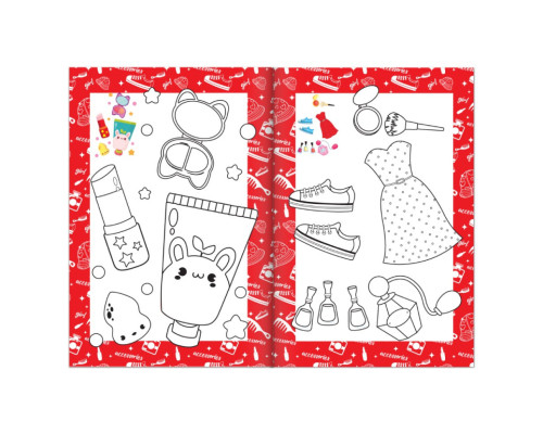 Книжка розмальовка "Дівчачі штучки" РМ-48-46 с цветными подсказками