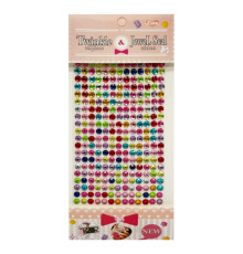 Наклейки декоративні "Стрази" F39 на планшеті 260 шт