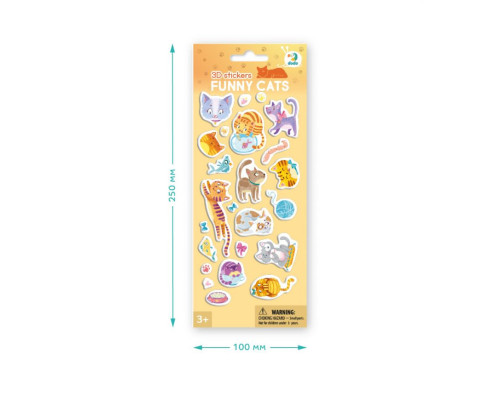 Набір 3D-наклейок "Кумедні котики" DoDo 300845