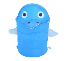 Кошик для іграшок "Дельфін" M 1039(Blue) діаметр 37 см, висота 47/57 см, з кришкою