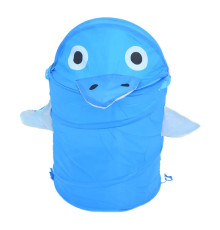 Корзина для игрушек "Дельфин" M 1039(Blue) диаметр 37 см, высота 47/57 см, с крышкой