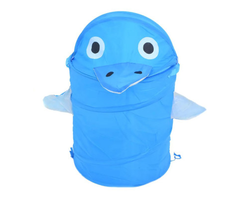 Корзина для игрушек "Дельфин" M 1039(Blue) диаметр 37 см, высота 47/57 см, с крышкой