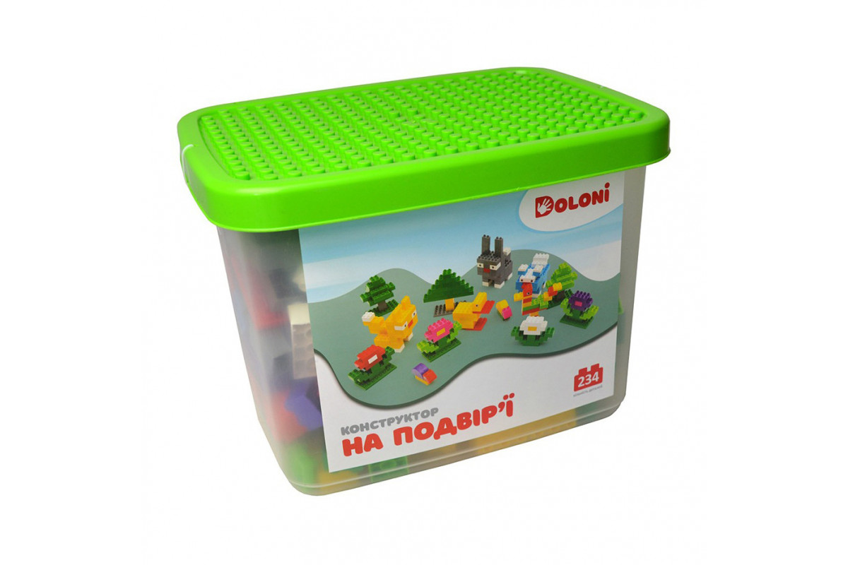 Конструктор "Во дворе" 013888/39 в пластиковом боксе 234 детали Конструктор "Во дворе" 013888/39 в пластиковом боксе 234 детали