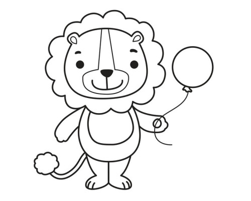 Детская раскраска для малышей "Лев" 403464, 8 страниц