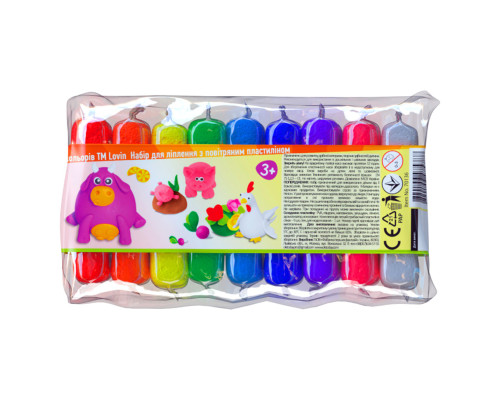 Набір для ліплення з повітряним пластиліном ТМ Lovin 9 кольорів 70136