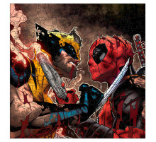 Фигурный пазл из дерева "Дэдпул и Росомаха" PZ012-A4C-AC 75-125 деталей, размер А4