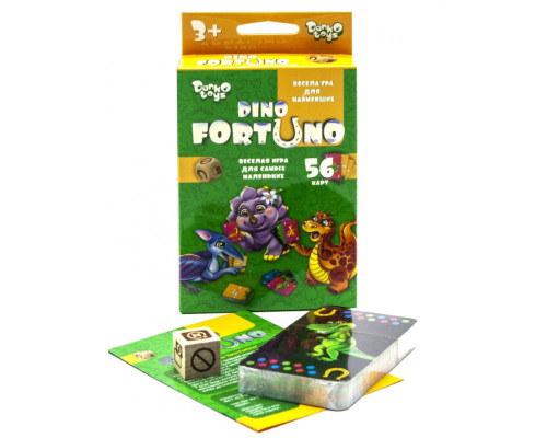 Дитяча розвиваюча настільна гра "Dino Fortuno" UF-05-01, 56 карток