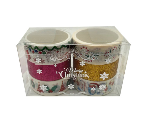 Набір декоративний скотч "Merry Christmas" XM-JD2273-3, 1,5 см x 2 м